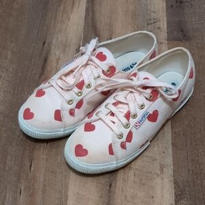 Superga Sneakers with Red Heart Design